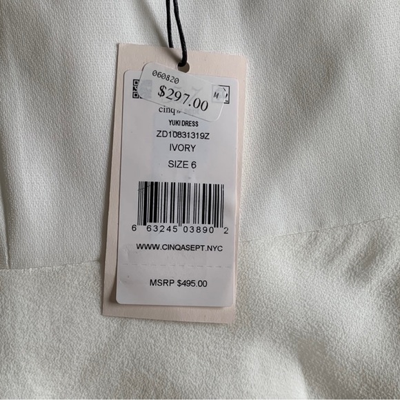 NWT Cinq a Sept Yuki Dress Strapless Drape Sz 6 Women Designer Cocktail Evening - Picture 6 of 8